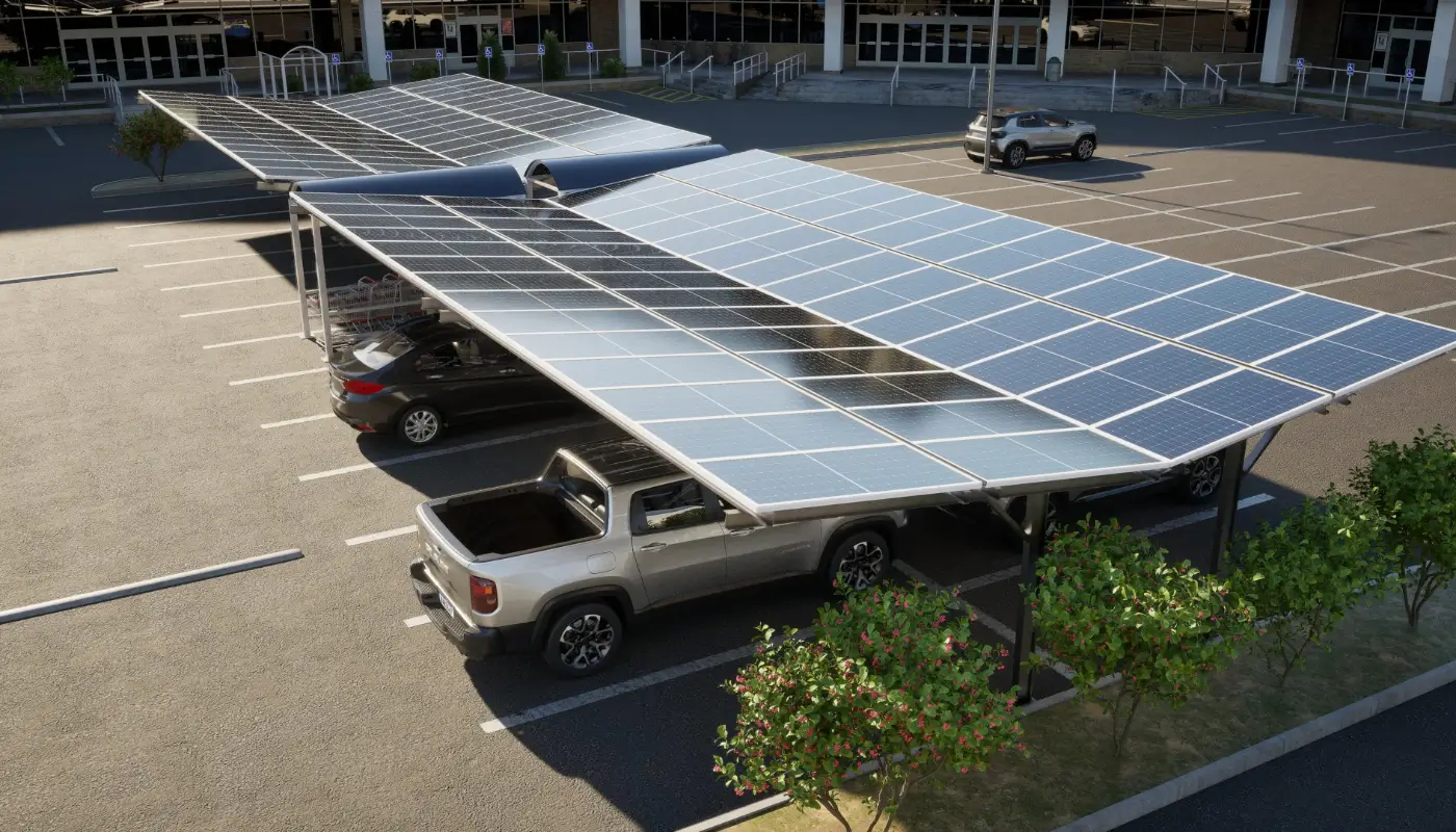Carport solar para estacionamento empresarial em Sorocaba